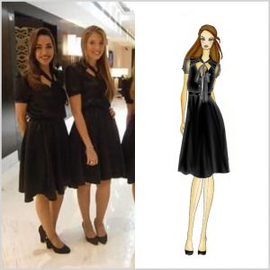 Suizo vestido negro</br>
Vestido de razo elastizado negro con canesú de muselina con voladitos y lazo en cuello. Cintura elastizada.